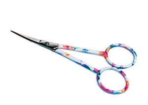 Singer 4 Inch Curved Tip Floral Printed Handle Forged Embroidery Scissors - Picture 1 of 1