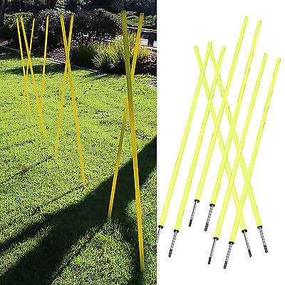 8 Agility Poles Portable Outdoor Training Markers Obstacle football soccer coach - Image 1 of 1
