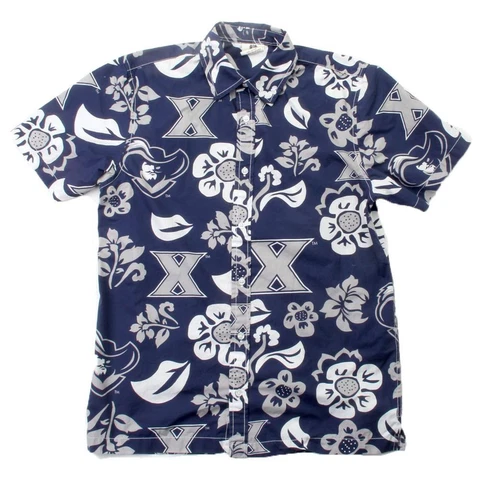 Men's Xavier University Musketeers Floral Shirt Button Up Beach Shirt Cover