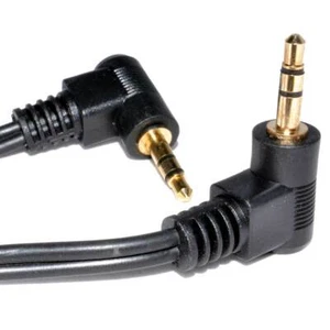 1m 3.5mm Dual Right Angle Male Jack to Jack Stereo Audio Cable lead TRS 3.5 - Afbeelding 1 van 7