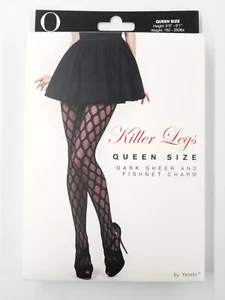 Yelete Killer Legs Fishnet Pantyhose Stocking Dark Sheer And Fishnet CHM Queen - Picture 1 of 7
