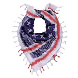 RED WHITE BLUE Military Shemagh Arab Tactical Desert Keffiyeh Scarf Face Mask  - Picture 1 of 3