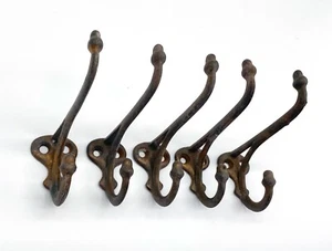Antique Acorn Cast Iron Bronze Finish Hook Set - Imagen 1 de 7