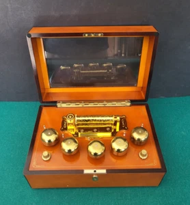 Vintage Mr. Christmas Gold Label Collection Music Box, Wood Glass Top-50 Songs - Picture 1 of 14