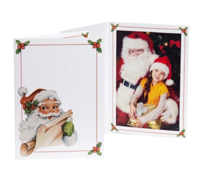 Vintage Santa 4x6 Christmas Photo Folders ( Pack of 100 ) Tap - Card Stock - NEW - Image 1 of 3