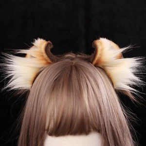 Animal Ears Curled Ear Cat Fox Headband Cosplay Accessories Halloween Props - Picture 1 of 7