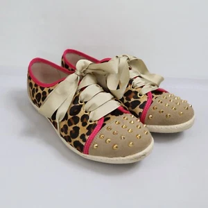 London Sole Jane Winkworth Cheetah Hair Studded Sneaker Big Bow Gr. 40 US 9,5 - Bild 1 von 9