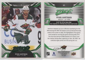 2022-23 Upper Deck MVP Green Script Ryan Hartman SP #83