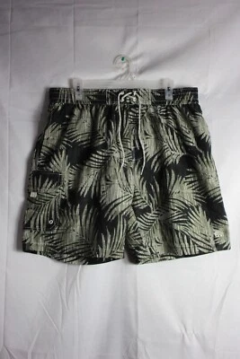 Caribbean Joe Pantalones Cortos Para Hombres LG Negro Floral Bañador Forrado Tropical Hawaiano Foto 1 de 4