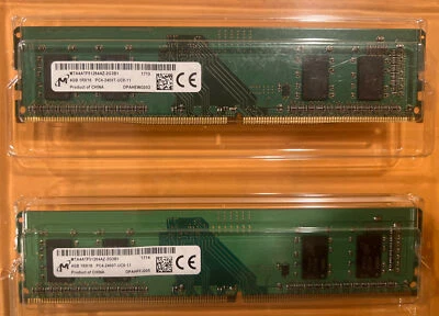 Micron 8GB (2X4GB) RAM DDR4 PC4-2400T MTA4ATF51264AZ-2G3B1 Desktop RAM memory - Image 1 of 2