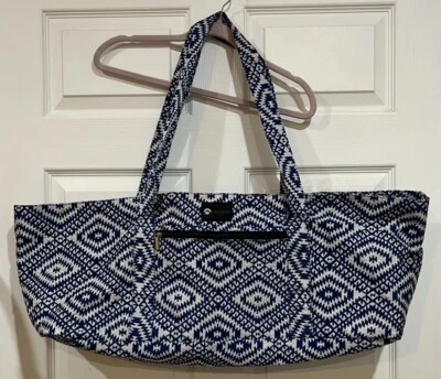Bolso de Mano Estera de Yoga Aurorae Azul y Blanco Extra Grande 3 Bolsillos con Cremallera a Presiones Foto 1 de 4