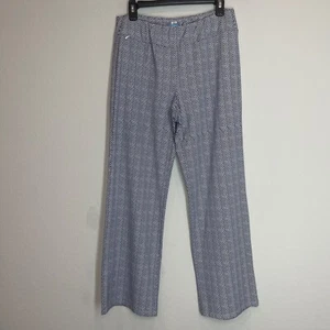 J Mclaughlin Carmel Pants Women's L Catalina Cloth Chevron Wide Straight Leg - Picture 1 of 12