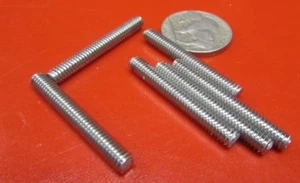 18-8 Stainless Steel Threaded Studs, RH, 8-32 x 1 1/4" Length, 25 Pcs - Picture 1 of 12