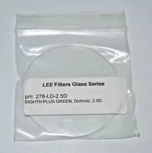 LEE FILTERS GLASS SERIES 278-LD-2.5D DICHROIC 1/8 PLUS GREEN 2.5" DIAMETER, NEW - Picture 1 of 3
