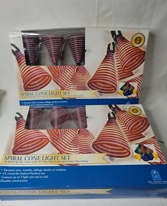 RARE~Lot Of 2~GKI/Bethlehem Lighting Spiral Cone Light Set~vintage?~red/white - Picture 1 of 5