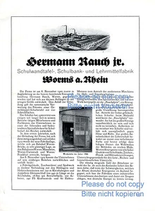 Lehrmittel Rauch Worms XL Reklame 1927 Historie Schulbank Tafel Schule + - Picture 1 of 2