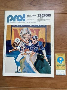 TICKET STUB & PROGRAM - Colts @ Denver Broncos RILEY ODOMS AUTO - Sept. 9, 1973 - Picture 1 of 12