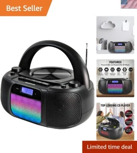Stylish Portable Boombox: CD Player, Bluetooth & Color Changing Lights - Picture 1 of 10