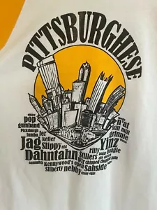 Pittsburgh Slang Tee 3/4 Sleeve Tshirt Medium "Pittsburghese" Yinz n’at Jag - Picture 1 of 4