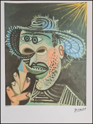 PABLO PICASSO * Man with...* 28 x 38 cm * signed lithograph * limited # 178/250 - Bild 1 von 4