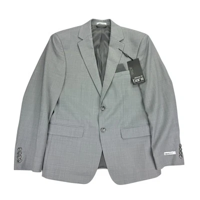 Bar III Hombres Calce Ajustado Piel de Tiburón Elástico Traje Chaqueta Gris Claro 40S Foto 1 de 4