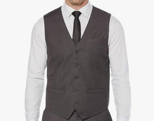 Perry Ellis Men’s Suit Vest Grey Button Up Dress Business XL NWOT Free Shipping - Picture 1 of 7