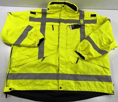NWT 4XL MENS 5.11 TACTICAL REVERSIBLE JACKET SHELL ONLY HIGH VIS 48033 w BLEMISH - Image 1 of 4