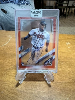 2021 Topps Clearly Authentic Autograph Red Cristian Pache #45/50 Atlanta Braves - Image 1 of 2