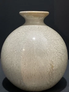 Beige Crystalline Glazed Weed Pot Handmade Studio Pottery Vase 5” Tall Gift - Picture 1 of 19