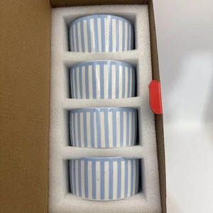 Neu im Karton Round House Sizilien Streifen Set 4 Schalen blau und weiß - Bild 1 von 12