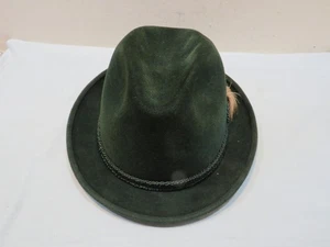 Vintage Biltmore Golden Pheasant Velour Green Men's Fedora Hat Size 7 1/4 w/Box - Picture 1 of 10