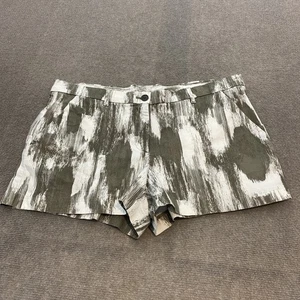 Gap Khakis Shorts Womens 12 Green White Abstract Print Summer Stretch Cotton - Picture 1 of 9