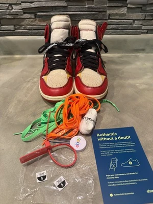 Nike Air Jordan 1 Retro OG x Off-White High Chicago BRED Size 9 Authentic - Image 1 of 4