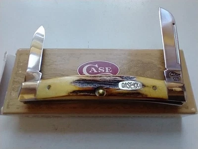 1996 Case 52052 Half Congress 2 Blade Stainless Pocket Knife Stag Handle USA  - Image 1 of 4