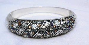 Brighton Crystal Voyage Silver & Multi-colored Crystal Hinged Bracelet - Picture 1 of 5