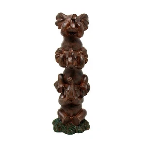 See Hear Speak No Evil Elephants Totem Statua 9" Alta Jungle Safari Fauna Selvatica... - Foto 1 di 7