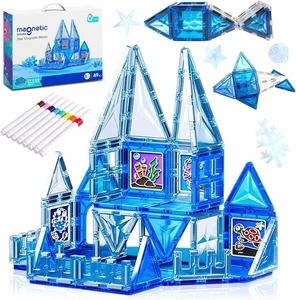 Magnetic Tiles Ocean Blue,Theme  Building Blocks Castle - Picture 1 of 9