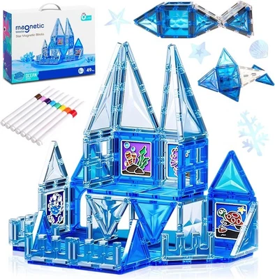 Magnetic Tiles Ocean Blue,Theme  Building Blocks Castle - Image 1 of 4