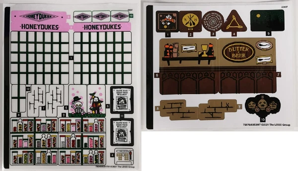 LEGO STICKER SHEET 1+2 76388 HOGSMEADE VILLAGE VISIT from set New & Genuine - Image 1 of 1