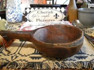 Primitive Scoop with Handle Reproduction Wood or Resin Folk Art Country 10.5" - Picture 1 of 5