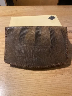 Pochette  cuir de Lézard Avec Miroir Et Porte Monnaie  Vintage 1970s - Photo 1/4