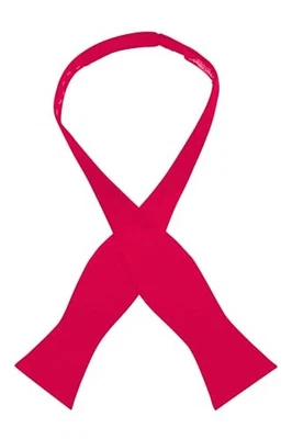  100% Silk Formal Bow Tie, Solid 16MM Silk Self Tie, Wedding & Tuxedo Red - Image 1 of 4