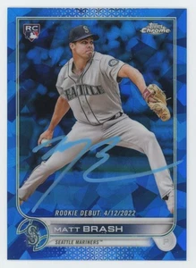 2022 Topps Chrome Sapphire Matt Brash Rookie Auto Seattle Mariners #US274 COA RC - Picture 1 of 2