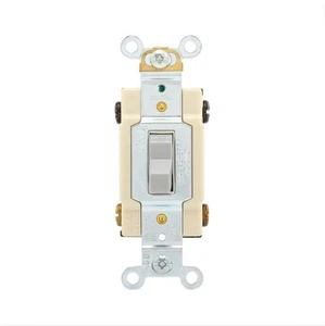Eaton Gray 4-Way Commercial Toggle Wall Light Switch 20A 120/277V Bulk CSB420GY - Picture 1 of 2