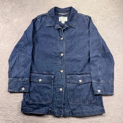 Женская джинсовая куртка Eddie Bauer Barn на маленьких пуговицах спереди Chore Coat Workwear - Изображение 1 из 4