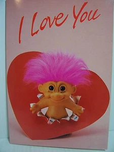 RUSS TROLL DOLL VALENTINE / I LOVE YOU NOTE CARD - Nuova - RARA - Foto 1 di 3