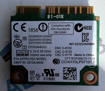 HP WLAN-Modul Intel Centrino Advanced-N 6205 62205ANHMW 631954-001 695915-001 - Bild 1 von 2