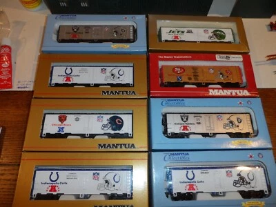 MANTUA COLLECTABLES HO SCALE NFL BOX CARS LOT OF 8 N.I.B.s C-9 - Image 1 of 3