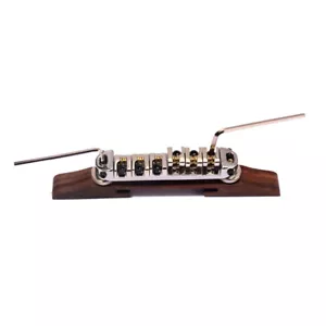 Archtop Chitarra Ponte Regolabile Basso con Selle Roller Tailpiece Argento - Foto 1 di 2