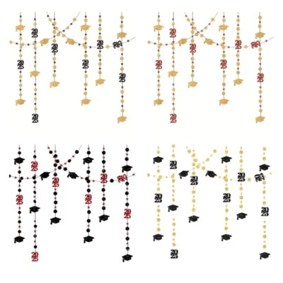 Reusable Glittering Paper Hanging Garlands Graduation Party Backdrop - Image 1 of 4